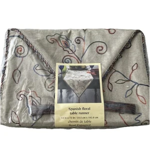 Pier 1 Imports Spanischer Blumen Tischläufer 14" x 72 Neu im Paket 100 % Baumwolle - Bild 1 von 7
