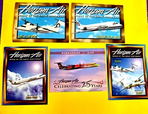 Horizon Air 5 Trade Cards Dash 80-200 CRJ 700 Q400 Q200 - Bild 1 von 2