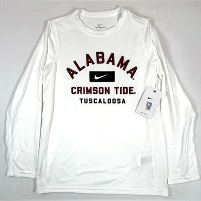 NWT NIKE Boys Alabama Crimson Tide Long Sleeve Shirt L Dri Fit Tuscaloosa NEW - Image 1 of 4