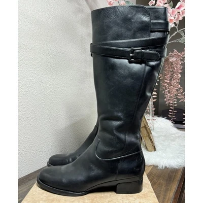 Ecco Boots Womens 39 US 8-8.5 Sullivan Tall Riding Genuine Leather Buckle Zip - Image 1 of 4