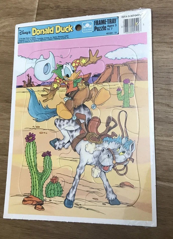 Vintage Walt Disney Mickey Mouse Fantasia Golden Frame Tray Puzzle 4510C-45