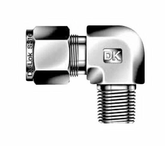 3/4" Tube x 3/4" MNPT 316ss Male Elbow Fitting DK-LOK DLM 12-12N-S - Image 1 of 1