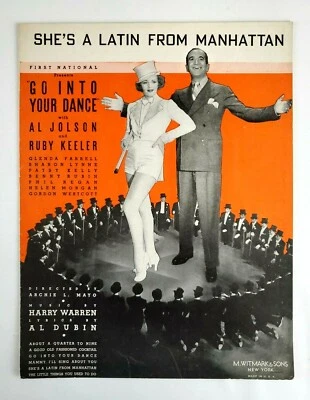Latin From Manhattan Sheet Music Piano Vocal 1935 Go Into Your Dance Jolson Vtg - Image 1 of 4