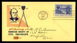 Mayfairstamps US FDC 1952 Centennial of Engineering Bridge James Laurie First Da - Picture 1 of 2