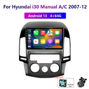 Wireless Carplay 4-64G Android 13 For Hyundai i30 Manual A/C 2007-2012 Car Radio - Picture 1 of 18