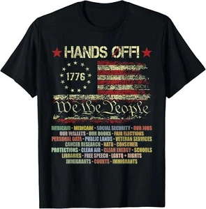 Hands Off Social Security Protest Resist Save Democracy T-Shirt - Picture 1 of 5