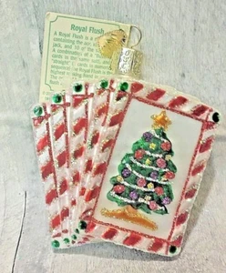 Tarjetas de juego de casino del viejo mundo árbol de Navidad real escalera vidrio adorno de Navidad - Imagen 1 de 5