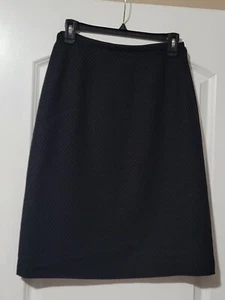 Charter Club  Side Zip Black Striped  Skirt Size 4 - Picture 1 of 4