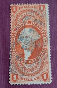 US 1869 Revenue Foreign Exchange Used Dated, Large ,$1 (1708_11) - Picture 1 of 2