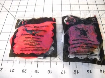 2008 Pirates of the Caribbean McDonalds Happy Meal Bandanas pirate 1 & captain 2 - Image 1 of 4