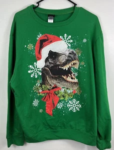 Ugly Christmas Sweater Dinosaur T. Rex Fifth Sun Sweatshirt Dinosaur Adult 2XL - Picture 1 of 9