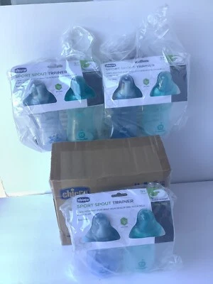 Paquete de 6 tazas Chicco Sport Spout Trainer azul y verde azulado 9 oz, 9+ meses nuevas Foto 1 de 4