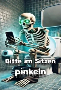 Blechschild "Bitte im Sitzen pinkeln" WC-Toilettenschild 20x30cm - Bild 1 von 4