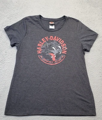 Harley-Davidson Tee Shirt Womens XL Black Cotton Short Sleeve Crew Neck Pullover - Изображение 1 из 4