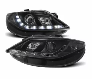 headlights for SEAT IBIZA 6J 2008 2009 2010 2011 2012 daylight black LHD - Picture 1 of 1