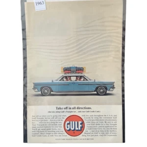 Anuncio vintage de despegue de Gulf 1963 en todas las direcciones - Imagen 1 de 4