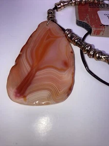 BonTon Ruff Hewn Jewelry Bolt 626 Stone on Leather Beaded Chord W/Lobster Clasp. - Picture 1 of 6