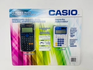 NEW Casio Scientific Calculator Set of Two  fx-300ES PLUS & SL-300VC-BC  - Picture 1 of 12