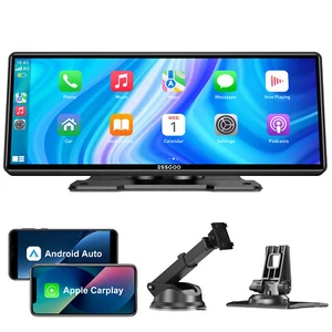 10" Monitor autoradio portatile wireless Apple Carplay Android Auto FM Bluetooth - Foto 1 di 14