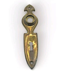 Antigua llave esqueleto victoriana antigua placa trasera puerta latón #LL-20 - Imagen 1 de 6