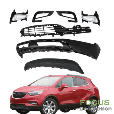 Cubierta de parachoques inferior y placa deslizante y parrilla inferior y luz antiniebla para Buick Encore 2017-2022 Foto 1 de 4