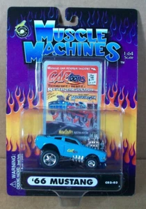 2001 Muscle Machines ~ CARtoons ~ '66 Mustang ~ Blue ~ #C02-03 - Picture 1 of 8