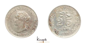 Ceylon, 25 Cents 1899, KM 95, 2,90g., f.vz - Picture 1 of 1