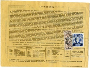 Occupazioni Britannica Colonie Eritrea 1950 n. 19 + 26 su telegramma (m2739) - Picture 1 of 5