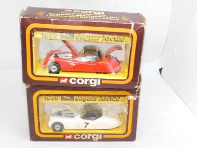 Corgi Cars Of The 50's LOT 2 819 803 1953 1949 Jaguar XK120 Red & WHITE - Image 1 of 4