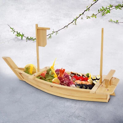 Wooden Sushi Boat Serving Tray 28 Inch Sushi Plate for Restaurant Parties Use - Image 1 of 4