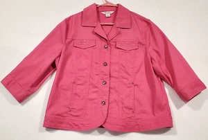 TanJay Petites Women's Pink Casual Jacket Size 14P - Picture 1 of 19