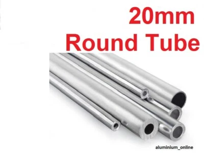ALUMINIUM ROUND TUBE 20mm, 2 thickness, lengths up to 100mm - 2500mm