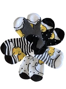 Sanrio Gudetama Damensocken Schuhgröße 4-10 5-teilig unsichtbar faules Ei süß Kawaii - Bild 1 von 6