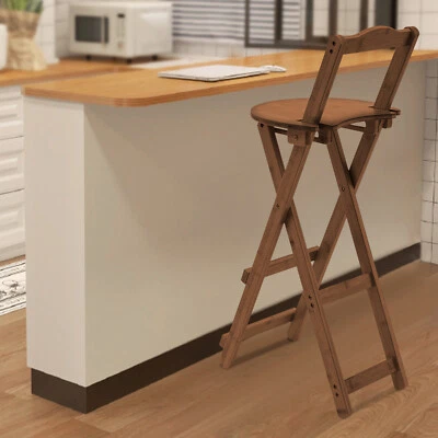 Bamboo Folding Bar Stools Patio Stools For Bar Table, Breakfast Bar, Coffee Bar - Image 1 of 4
