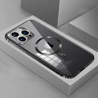 Do iPhone 14 13 12 Pro Max Rama ze stali nierdzewnej MagSafe Hybrid Slim Case Cover