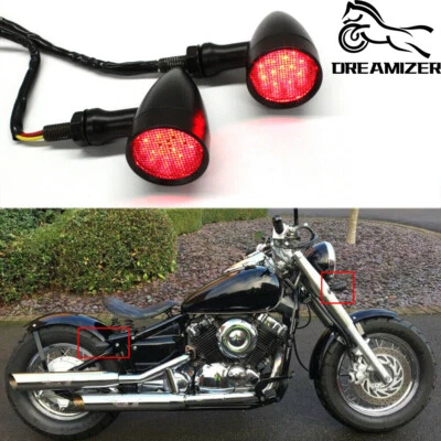 Motorcycle LED Turn Signals Blinker Lights For Kawasaki Vulcan 900 800 500 1500 - Image 1 of 4