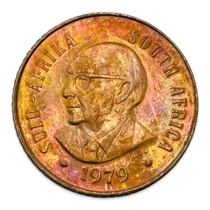 1979 South Africa 1 Cent - Nicolaas J. Diederichs Commemorative - Combined Ship - Picture 1 of 2