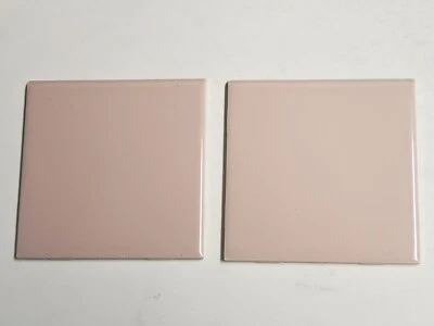 Vtg. Lot of 2 ATCO Tan Beige Ceramic Tiles BULLNOSE 4 1/4" NEW NOS - Image 1 of 3