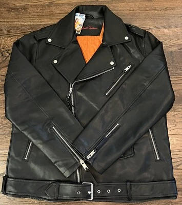 Chaqueta de corredor Robert Graham negra de cuero sintético para hombre talla grande $268 nueva con etiquetas Foto 1 de 4