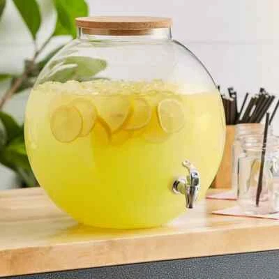 Acopa 5 Gallon Fishbowl Beverage Dispenser with Cork Lid - Image 1 of 2