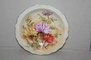 Japan Art Pottery Lefton China Hand Painted Bowl Multicolor Lotus Flowers KN1286 - Picture 1 of 6