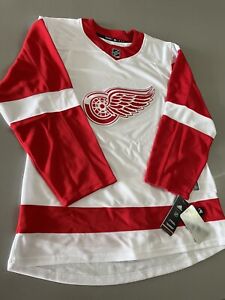 NEW!!! STRAP ADIDAS MENS DETROIT RED WINGS AUTHENTIC BLANK AWAY JERSEY 52 White