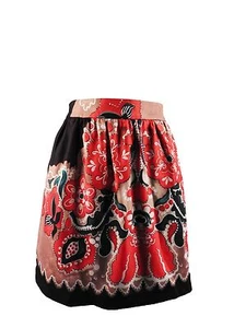 Étoile Isabel Marant Red and Green Printed Silk Crepe Skirt N/S - Picture 1 of 3