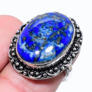 Lapis Lazuli Gemstone 925 Sterling Silver Jewelry Ring Size 7 (US) - Picture 1 of 1