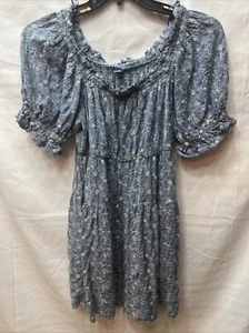 Old Navy Blue And White Flower Dress Size M With Pockets - Picture 1 of 3