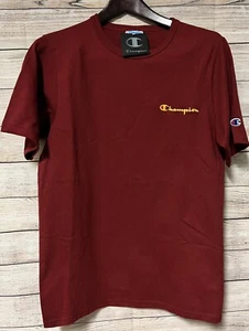 Champion Script Tee Embroidered Athletic Apparel Mens Medium Cherry Shirt - Picture 1 of 8
