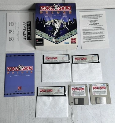 Monopoly Deluxe CIB Vtg Virgin Games Windows 3.1 IBM PC 5x 3.5" Disk 1992 - Image 1 of 4