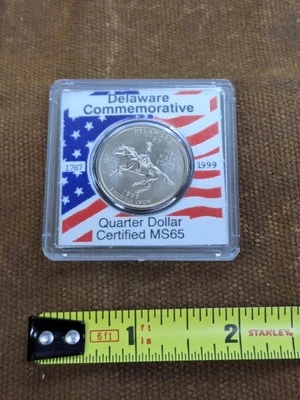 1999-D  DELAWARE  COMMEMORATIVE STATE QUARTER GRADED  MS 65 - Image 1 of 3