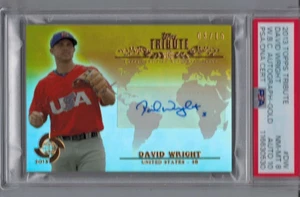 2013 Topps Tribute David Wright Gold Auto #'ed 03/15 PSA 8 DNA 10 - Picture 1 of 1