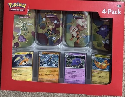 Pokemon TCG 151 Mini Tins 4 Pack + 4 Promos Sealed Sams Club Exclusive NEW - Image 1 of 3